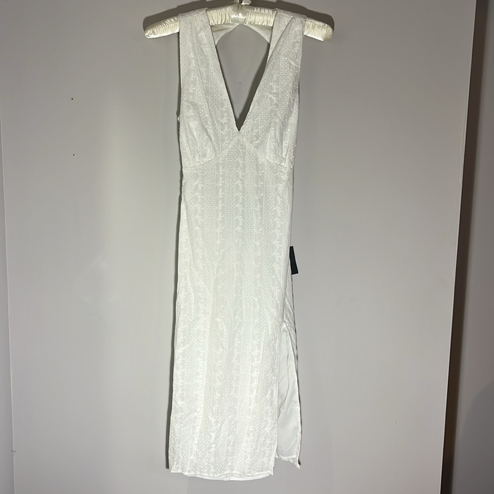 Lulus Summer's Best White Eyelet Embroidery Tie-Back Midi Dress - Picture 4 of 10